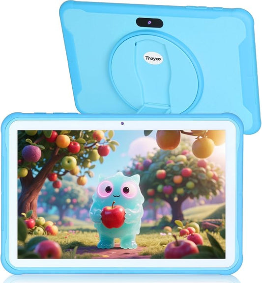 Kids Tablet, 10.1 Inches Tablet for Kids with Case Included, 64G Storage, Dual Camera, WiFi, Education Apps Pre-Installed, Parent Control, YouTube (Blue)