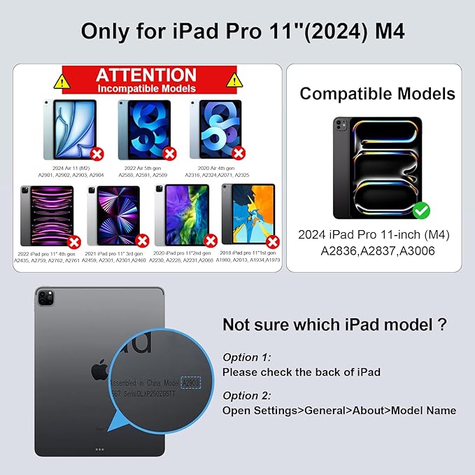 Magic Keyboard for iPad Pro 11 inch 5th (M4, 2024), Bluetooth Keyboard Case for iPad Pro 11 M4 (USB-C), Easy-Set Magnetic Stand with Multi-Touch Trackpad, Auto Wake/Sleep, Backlight