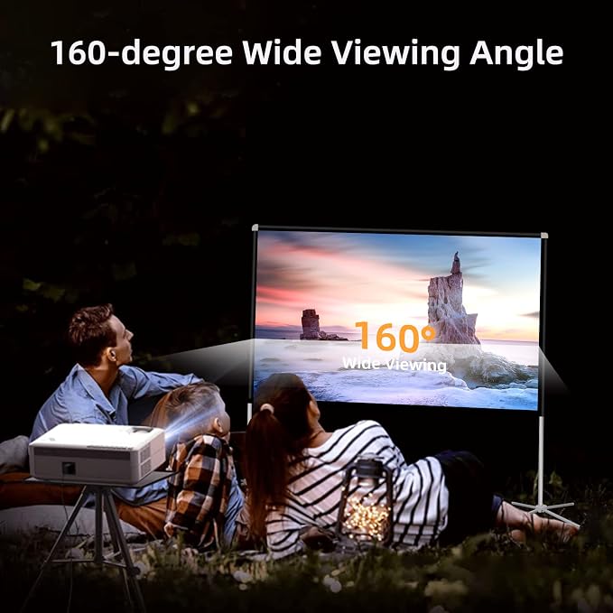 Portable Projector Screen 60inch,Movie Projection Screen,Indoor Projection Screen and Stand, 16:9 Projector Screen 4K HD Wrinkle-Free Lightweight