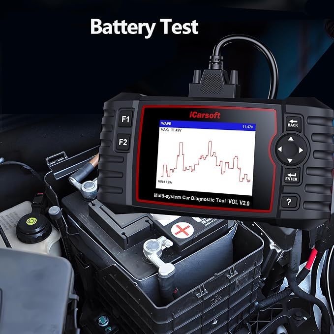 iCarsoft Car Scanner VOL V2.0(2025) OBD2 Scanner Oil Reset/SAS/EPB/BMS/ETC/DPF/ABS Bleeding/Injector Coding/TPMS Service Code Reader for Volvo/Saab, Diagnostic Scan Tool, Auto VIN