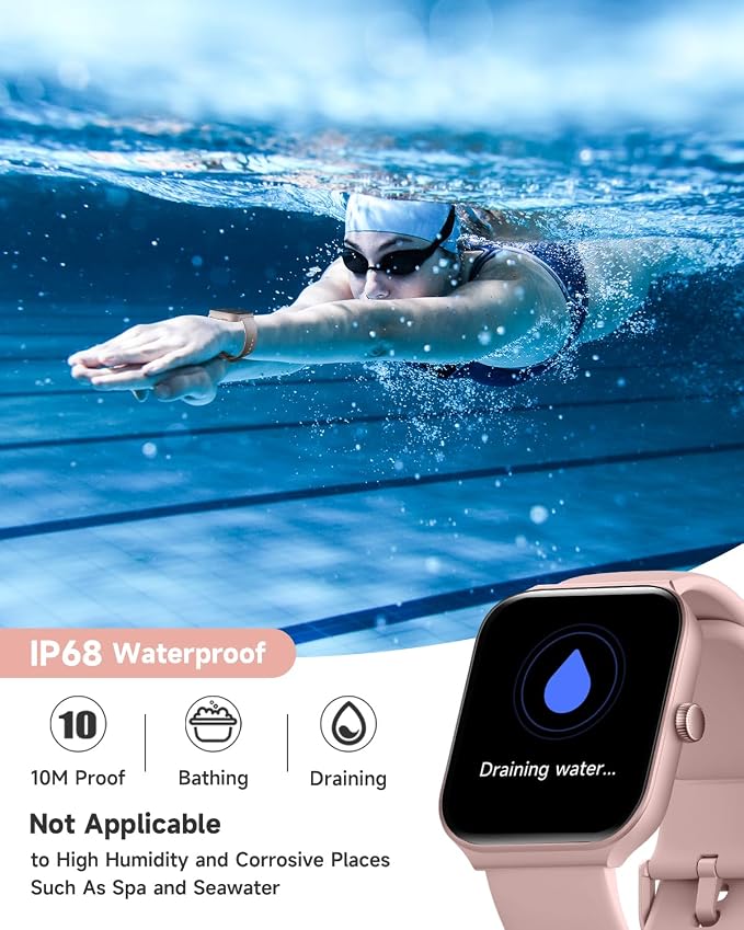 TOOBUR Smart Watch for Women Alexa Built-in, 1.95" Fitness Tracker with Answer/Make Calls, IP68 Waterproof/Heart Rate/Sleep Tracker/100 Sport Modes, Fitness Watch Compatible Android iOS
