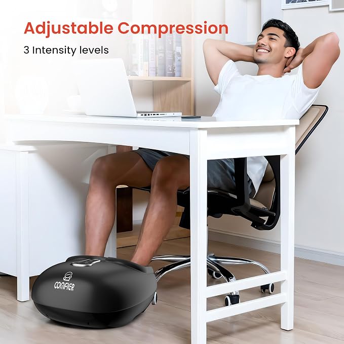 COMFIER 2026 Upgrade shiatsu Foot Massager for Neuropathy,Plantar Fasciitis with Heat,Remote Control,Pause Function, feet Massager with Compression,Vibration,Mothers Day Gift for Mom, Size 13