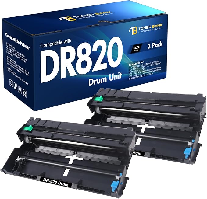 DR820 DR-820 Drum Unit DR 820 HL-L6200DW Compatible for Brother DR820 for HL-L6200DW Drum Unit MFC-L5850DW MFC-L5900DW MFC-L5700DW HL-L5200DW HLL6200DW L6200DW L5200DWT Printer 2 Pack