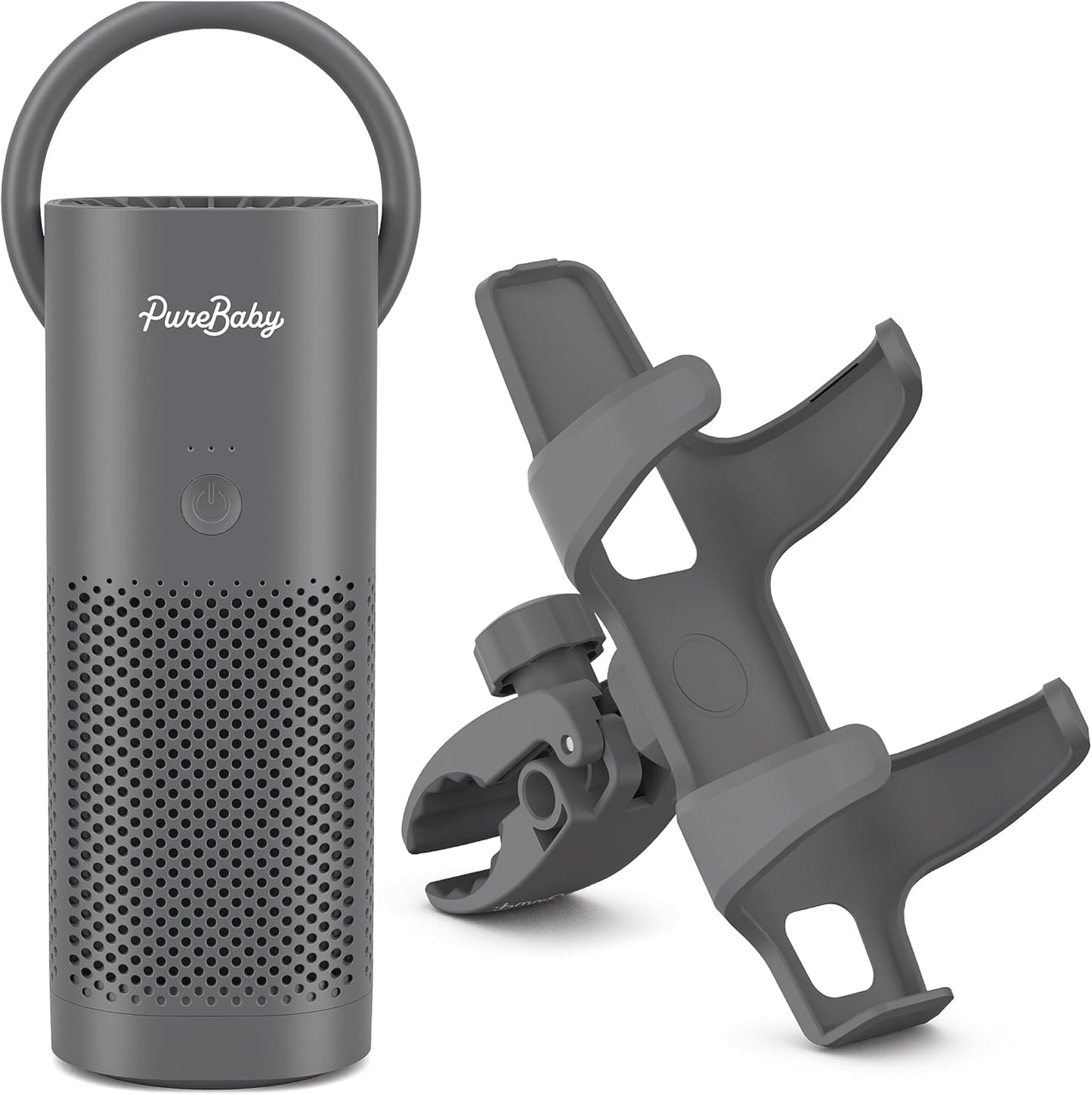 Pure Enrichment PureBaby On-the-Go Air Purifier - Portable Stroller Air Purifier & Adjustable Clamp for Car Seat, Crib, Bassinet & Playpen - True HEPA Filter Removes 99.97% of Allergens Around Baby