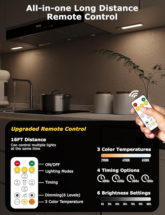 8" Ultra-Thin Under Cabinet Lighting Wireless, Aluminum Alloy Under Counter Lights for Kitchen, 3-Color-Temps Magnetic Closet Lights, Rechargeable Motion Sensor Light Indoor (2 Pack, Silver)