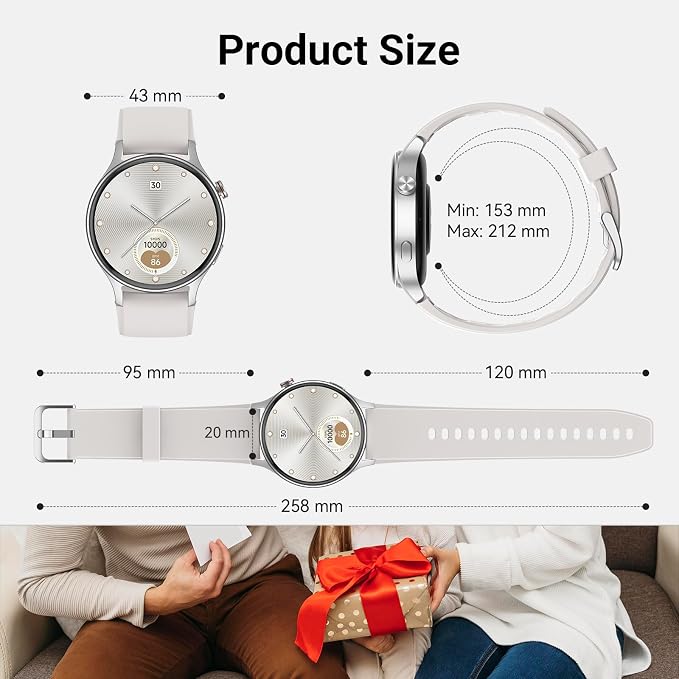 Fitpolo Smart Watch for Men Women,1.3" AMOLED Touchscreen Fitness Tracker, Make/Answer Calls, Heart Rate SpO2 Monitor, 3ATM Waterproof, Sleep & Activity Tracking Smartwatch for Android Phones iPhone