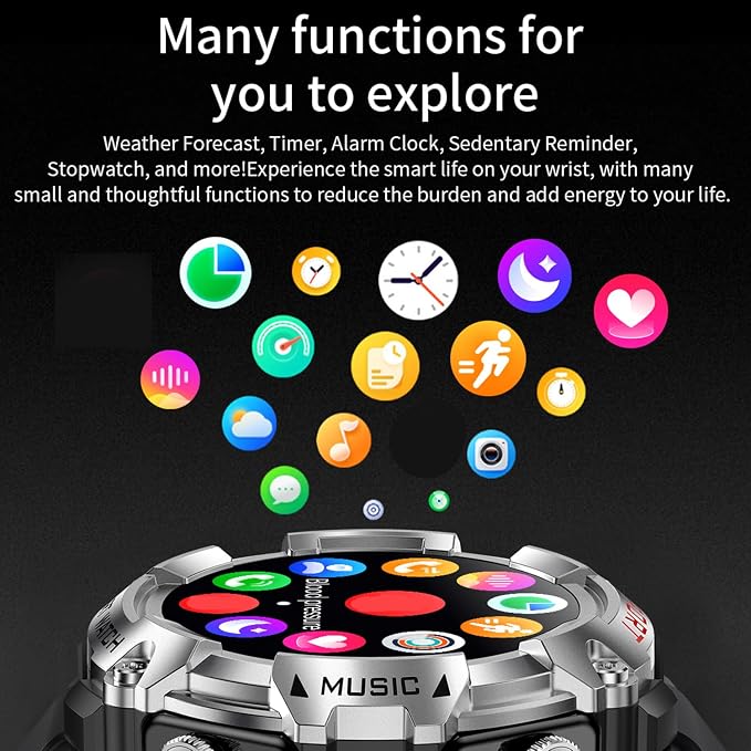 Smart Watch with Earbuds, for iOS Android Phone,3 in 1 Round Fitness Tracker, 1.52 Inch Full Touch Screen, Answer/Make Calls, for Men and Women, Sleep Monitor, Motion Long Standby, Music Player