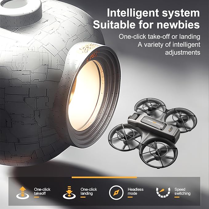 Drone With Large Screen Remote Control (4.92in) , Mini Airplane with Dual Cameras, 2 Batteries, 360° Flips, Full Propeller Guard Protection for Anti-Collision, Brushless Motor, Hovering, Quadcopter with Optical Flow Positioning, RC Helicopter for Adult...