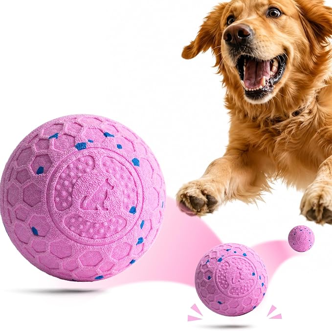 Fsitego Interactive Dog Ball Toys, Automatic Moving Bouncing, Rotating Smart Dog Toy for Small, Medium, Large to Keep Them Busy, Durable E-TPU Material & IP65 Waterproof, 5H Continuous Use(Pink)