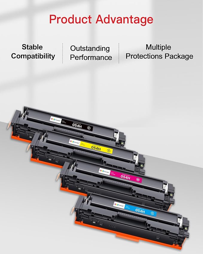 054H 054 Toner Replacement for Canon 054H 054 Toner Cartridge Set work with Canon MF642Cdw Toner Cartridges for Color imageCLASS MF644Cdw MF642cdw MF641Cw LBP622Cdw, 4 Pack CRG-054H Cartridge 054