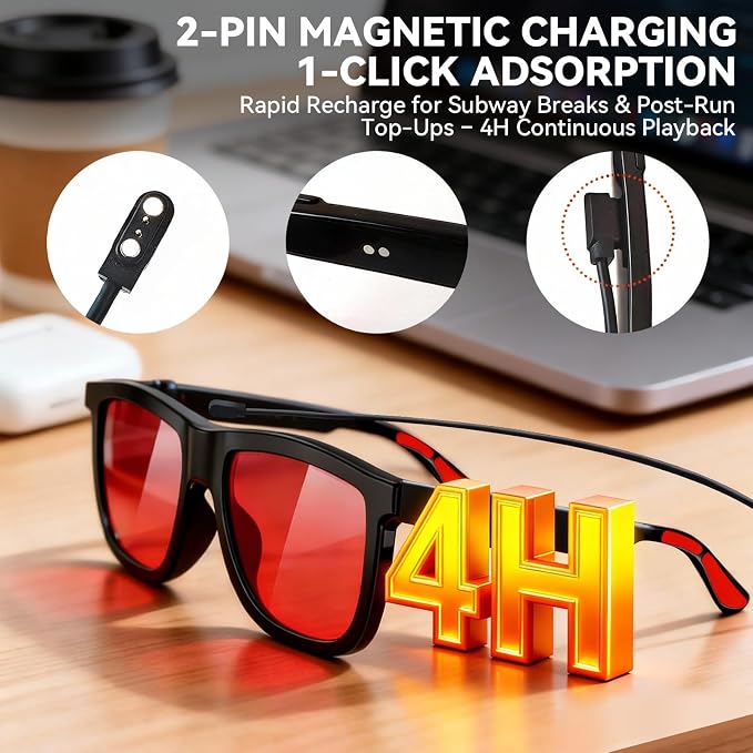 2026 Smart Audio Glasses with Electrochromic Lenses, Adjustable Tint Sunglasses for Driving,Travel,Daily Use,Open Ear Bluetooth 5.4, AI Translation, Premium Tech Gadget Gift for Men Women
