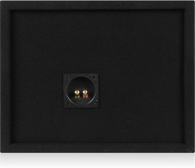 BELVA 1SV12B Single 12” Vented Subwoofer Enclosure – 3/4” MDF Car Sub Box with 1.8 cu ft, Polyfil Lining, Durable Carpet, Gold Terminals, Tuned to 36Hz