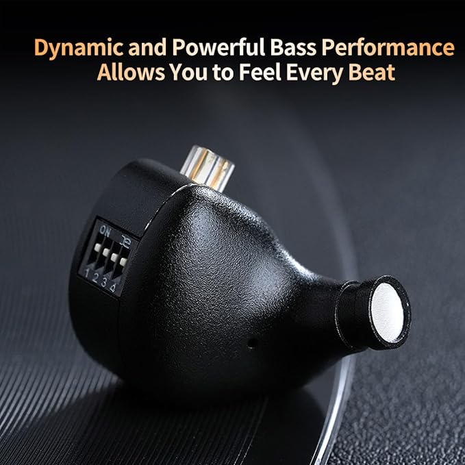 KZ ZS12 PRO X in Ear Monitor IEM for Gaming Headphones,1DD+5BA Hybrid Wired Earbuds with 4-Level Tuning Switch Gaming Earbuds,Best in Ear Headphones (Dark Black,Tunable Version, with Microphone)