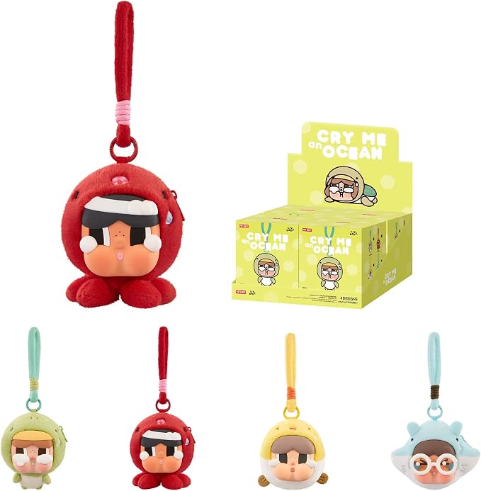 POP MART Crybaby Cry Me an Ocean Series Earphone Bag, Blind Box Portable Earbuds Case for Apple, Samsung, JBL, Headphone Earbud Protective Carrying Case Bag, Whole Set