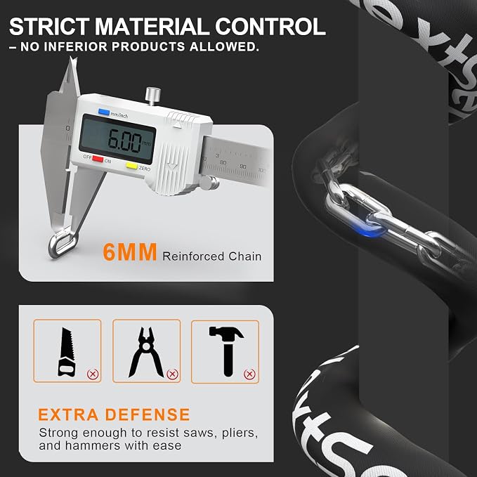 Electric Scooter Lock, High Security Scooter Lock, Keyless Locking, 35.5inch Anti Theft Bike Chain Locks with Key, Bicycle Accessories for Scooters, Bike, Fence