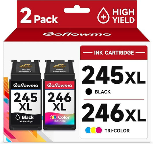 PG-245XL CL-246XL Ink Cartridge Replacement for Canon 245XL 246XL 245 246 High Yield for PIXMA MG2525 MG3022 MX490 TS202 TS3322 TR4520 TS302 TR4527 Printer Ink Cartridge(1 Black,1 Tri-Color)