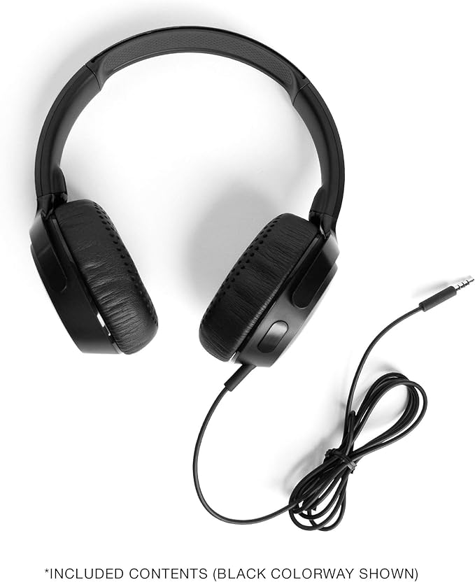 Skullcandy Riff On-Ear Wired Headphones, Convenient for Travel with 3.5mm AUX Plug, Built-in Microphone, Foldable Lightweight Comfortable Design, Durable Headband, Reliable Simplicity - Blue/Sunset