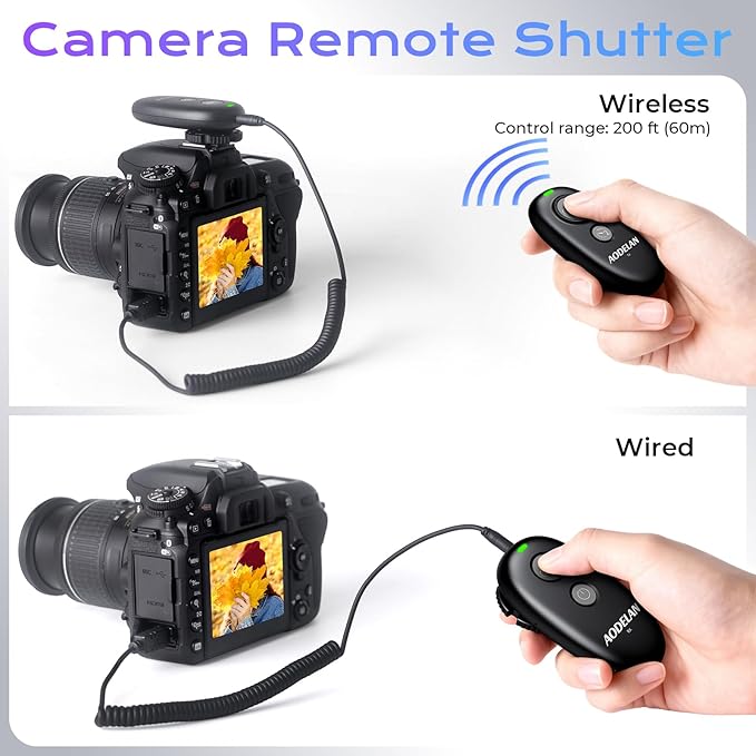Upgraded Rechargeable Wireless Camera Remote Control Shutter Release for Canon EOS RP, R6 Mark II, Rebel T7, T6,T5, T3, SL2,5D Mark II,5D Mark III,5d Mark iv,6D Mark II, 7d Mark II,7D Series,5D Series