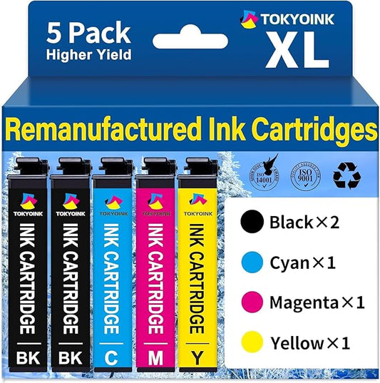 TOKYOINK 232XL Ink Cartridges Combo Pack Remanufactured Replacement for 232 Ink Cartridge 232 XL T232XL for WF-2930, WF-2950, XP-4200, XP-4205 Printer Ink (2 Black, Cyan, Yellow, Magenta 5 Pack)