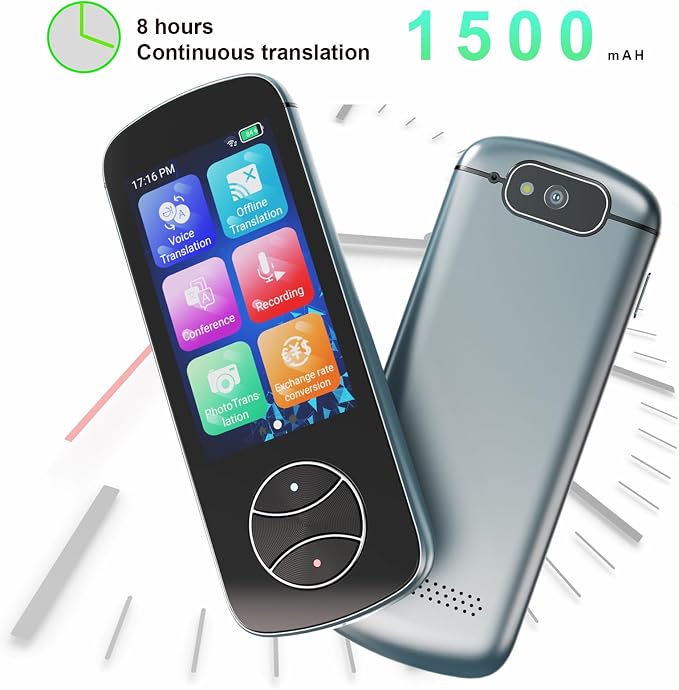 Language Translator Device, Two-Way Instant AI Voice Translator Support 137+ Language Online Translation, Translator Device with Voice/Text/Offline/Photo Translation for Business Learning Travel