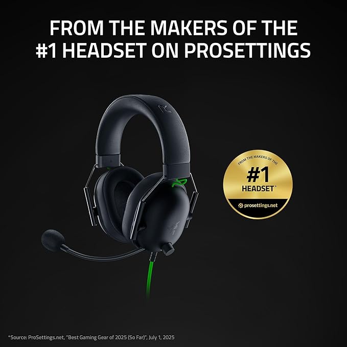 Razer BlackShark V2 X Gaming Headset: 7.1 Surround Sound - 50mm Drivers - Memory Foam Cushion - for PC, PS4, PS5, Switch - 3.5mm Audio Jack - Black (Pack of 8)