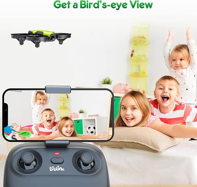 Loolinn | Drone for Kids 8+ Gift with Camera - Mini Drone with 90° Adjustable Camera, Safe for Kids to Play, Easy to Fly, Photos and Videos, Includes Three Batteries (Gift for Kids)