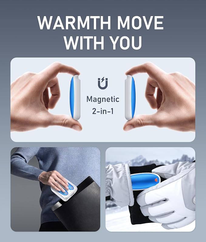 14000mAh Hand Warmers Rechargeable 2 Pack, AI Hand Warmer with Charging Case Last 60H, 1S Fast Heat, Portable Electric Pocket Heater, Golf Hunting Camping Hiking