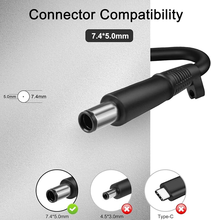 120W Charger Compatible with HP Thunderbolt G4 120W Dock 4J0A2AA HSN-IX01 L56786-003 L57117-001 TPN-DA19 7.4 * 5.0mm Connector