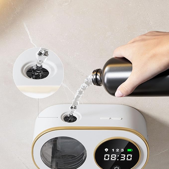 Zunate Automatic Foaming Hand Soap Dispenser, 320ml Wall Mount Rechargeable Touchless Liquid Soap Dispenser with Smart Sensor for Bathroom Kitchen Hotel (White)