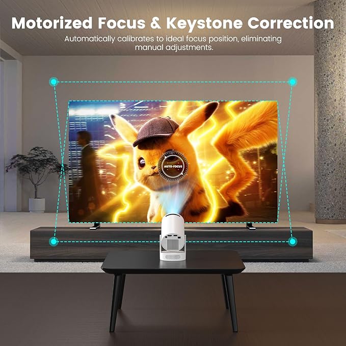 Mini Projector with WiFi and Bluetooth, Portable Projector 4k 1080P Support 5w Sound Base Speaker, 170 ANSI, Android 11, Auto Vertical Keystone Smart Proyector for Home Bedroom Outdoor, HY300 Ultra