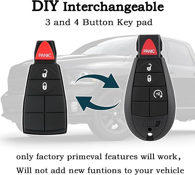 GQ4-53T for 2013-017 Dodge Ram 1500 2500 3500 with Simple Key OBD Tool | Easy to install,starsGood spare key,Saved Me a Lot Of Money,Durable ABS Plastic,Does exactly what it should do