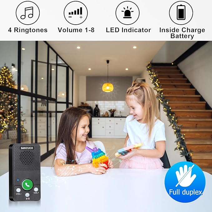 Doorbells, Waterproof Wireless Doorbell Hands Free, 1000ft Range Door Bell Intercom Supports Two Way Communication with 4 Chimes 8 Volume Levels (2 Receivers &1 Transmitter Black)