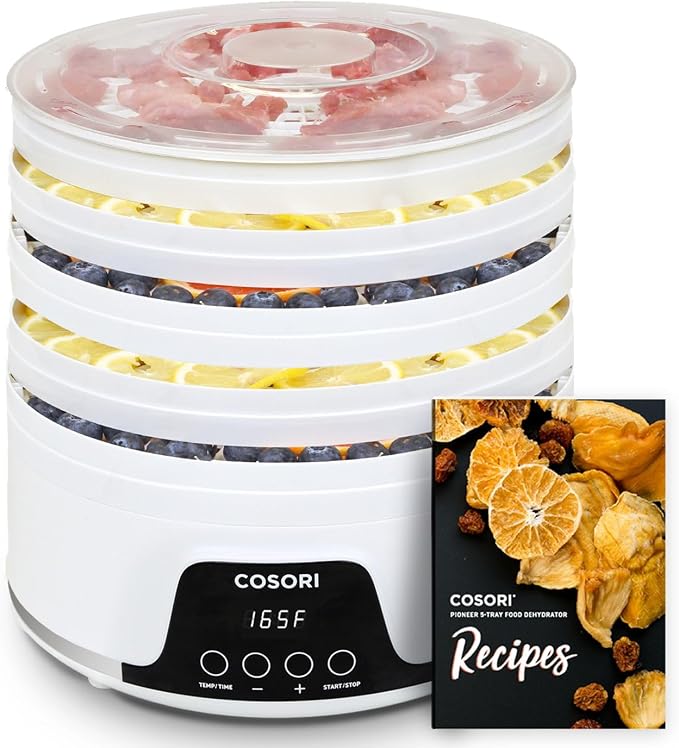 COSORI Food Dehydrator 5 Trays Butter Warmer & COSORI 2Pack BPA-Free Mesh Screens