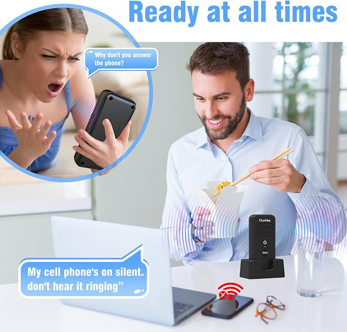 ChunHee Intercoms Wireless for Home, Upgraded Long Standby 16 Channels Caregiver Wireless Intercom System for Elderly 1640ft Portable Intercom Two Way Room to Room Communication Intercom for Home Use