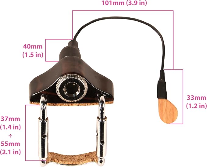 KNA VV-3 Portable Piezo Pickup for Violin and Viola – Lightweight Bridge-Mounted Sensor, Natural Acoustic Sound, Easy Installation, 1/4" Output Jack, No Instrument Modification, Handcrafted in Europe