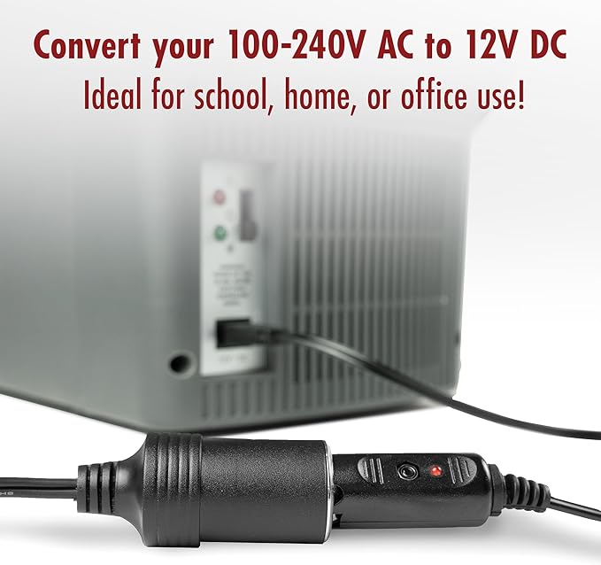 Wagan EL9904 10 Amp 110V 240V AC to DC Power Adapter 100-240V 10A to 12V Car Cigarette Lighter Socket AC/DC Power Converter