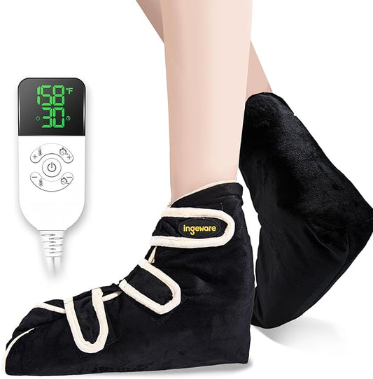 Electric Heating Pad for Women Men, Pain Relief Heated Arthritis Gloves, Heating Mittens with 30-90min Timer, 86-158℉ Adjustable Temperature Shut Off (New Version for feet)