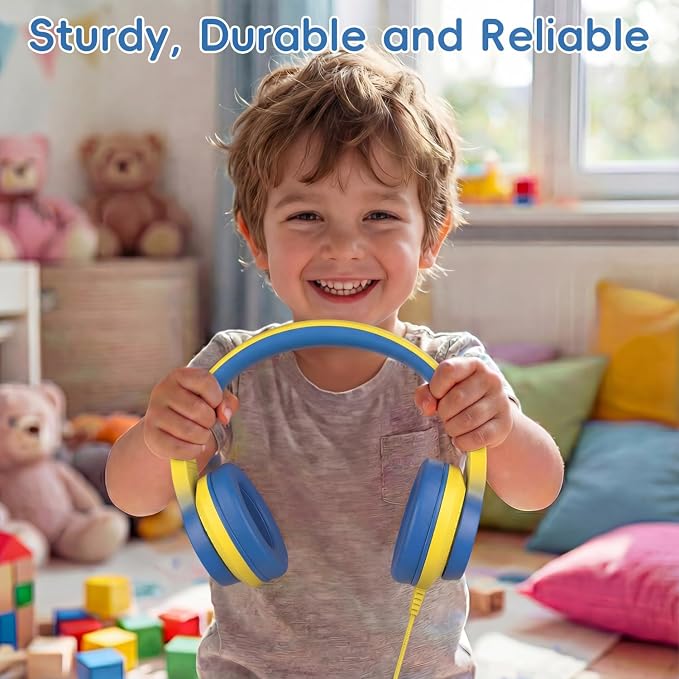 Candy Bila USB C Headphones for Kids,Foldable Wired Over-Ear for Boys Girls | 85dB Safe Volume, HD Stereo Sound, Adjustable headband, Tangle-free cord easy storage, Ideal for School, Travel, iPad, Tablet