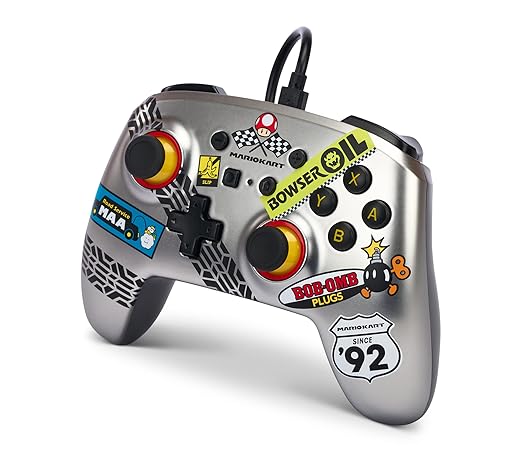 PowerA Enhanced Nintendo Switch and Switch 2 Wired Controller - Mario Kart, Gamepad, game controller, wired controller, officially licensed