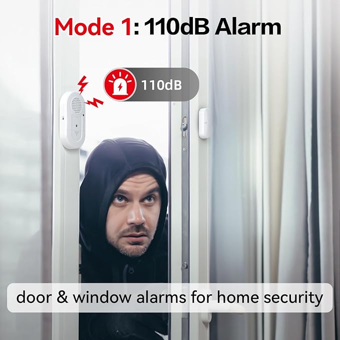 Sanjie Door Window Alarms - 5 Pack,125dB,Volume Control,Window Door Open Alarm Sensors for Kids Safety/Dementia/Pool,Wireless Sensors Keep Your Home Security,Easy to Install,Long Battery Life