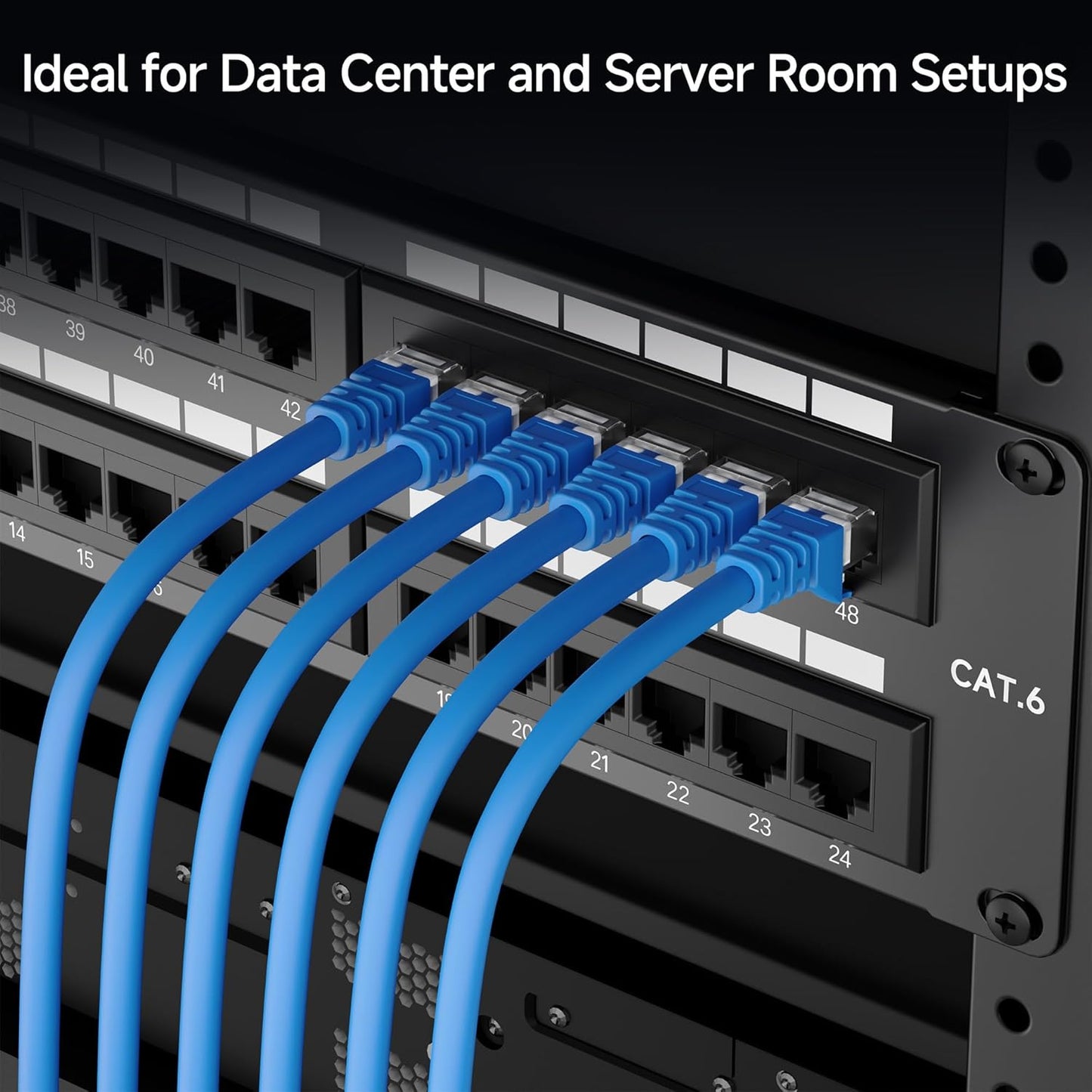 Cable Matters [UL Listed] 48 Port Patch Panel Rackmount or Wall Mount 19-Inch, 2U Cat6 Network Patch Panel for 10 Gigabit Ethernet, 110 or Krone Impact Tools Compatible