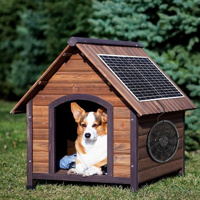 Solar Fan, 20W Weatherproof Solar Powered Fan with DC Fan for Small Chicken Coops, Greenhouses, Sheds,Pet Houses, Window Exhaust