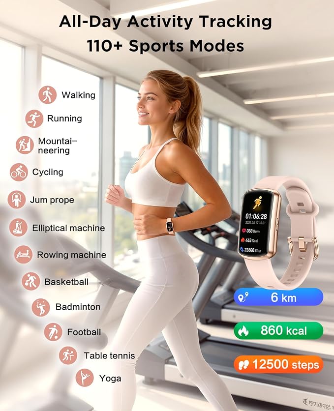 SOUYIE 2026 Smart Watch Fitness Trackers for Women, 1.47″ HD Curved Screen, 24/7 Health Monitor, Sleep Tracker, 110+ Sports Modes Pedometer Step Tracker, Waterproof Activity Tracker for Android iOS