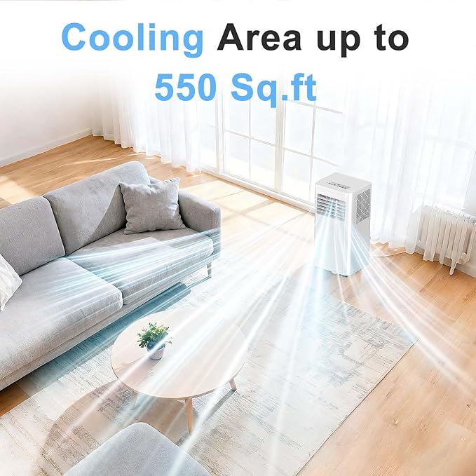 Antarctic Star Portable Air Conditioner 10,050 BTU for Rooms up to 550 Sq. Ft, 4 Modes Portable AC Unit with Cooling, Dehumidifier, Fan & Sleep, Remote Control, 24H Timer & Window Kit for Bedroom