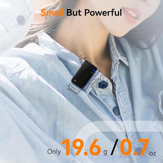 4-Person Wireless Lavalier Microphones Systems for Group Videos & Interviews, Compatible with iPhone, Android, Camera, 656ft Range, Smart Display, 2-Level Noise Reduction, Magnetic Mount,Safety Track