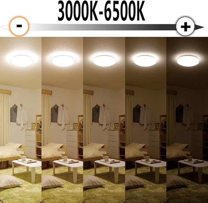 Upgrade 15 inch Dimmable LED Music Ceiling Light with Bluetooth Speaker 24W, Bluetooth Control via Smart Phone APP, Flush Mount Ceiling Light Family Bedroom (Remote Includes)