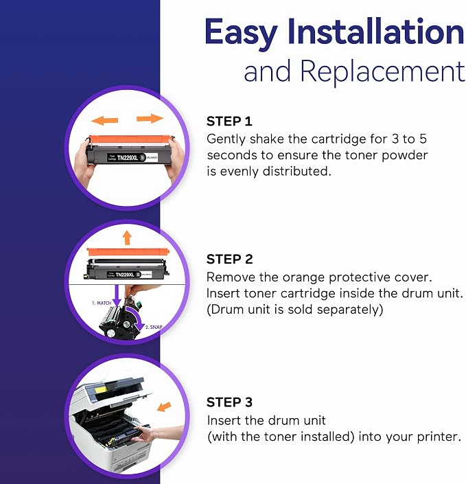 TN229XL Toner Cartridge Replacement for Brother TN229 TN229XL Toner Compatible with Brother MFC-L3780CDW HL-L3280CDW MFC-L3720CDW HL-L3220CDW HL-L3300CDW, High Yield 4-Pack (BK/C/M/Y)