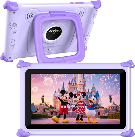 Kids Tablet 7 inch Tablet for Kids 3-12 32GB Toddler Children's Tablets with WiFi, YouTube, Baby Tablets with Shockproof Case, IPS Screen Parental Control GMS Education Games for Girls Boys (Purple)