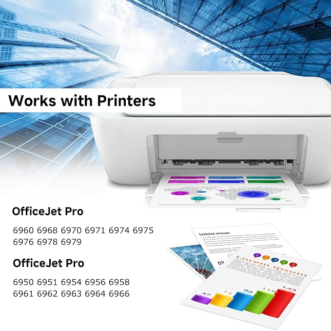 902XL Ink Cartridges Combo 4-Pack Compatible for HP 902 HP902 XL HP902XL to OfficeJet Pro 6978 6968 6970 6975 6960 6979 OfficeJet 6958 6962 6950 6954 6951 6956 6961 6963 6964 Printer(chip Version:C74)