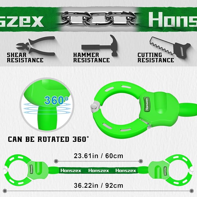 Scooter Lock, Scooter Locks Anti Theft, 36.22inch Colorful Electric Scooter Handcuff Lock, Bike Locks High Security with Key, Accessories for E Scooter, E Bike